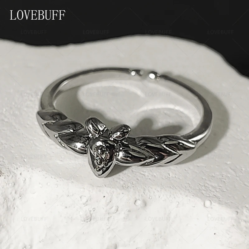 LOVEBUFF Frieren Beyond Journeys End Fern Echeveriasimulans Rose Inspired Adjustable Open Ring 250807