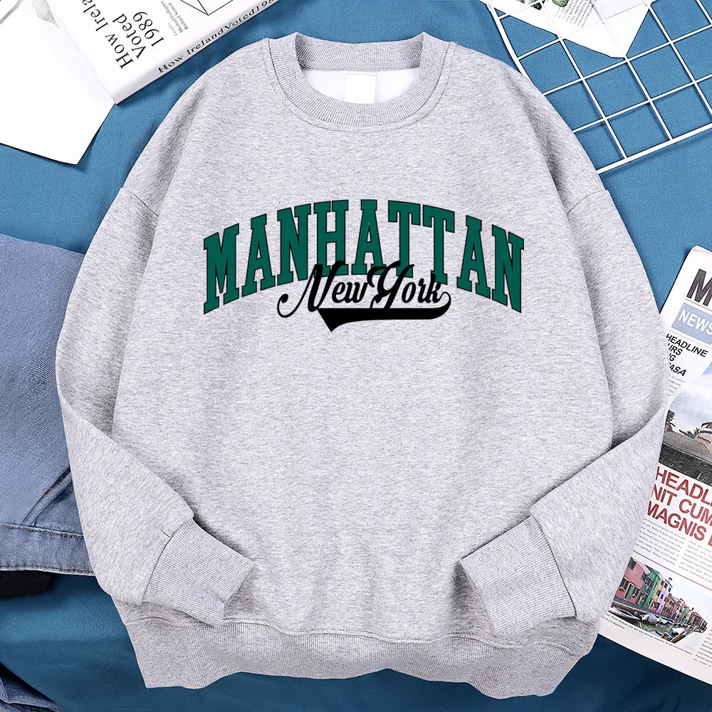York Manhattan Letter Sweatshirts Men Furliner Fleece Sweatshirt Minimalism Style Hoodie Flexible Comfort Hoodies Clothing 250729