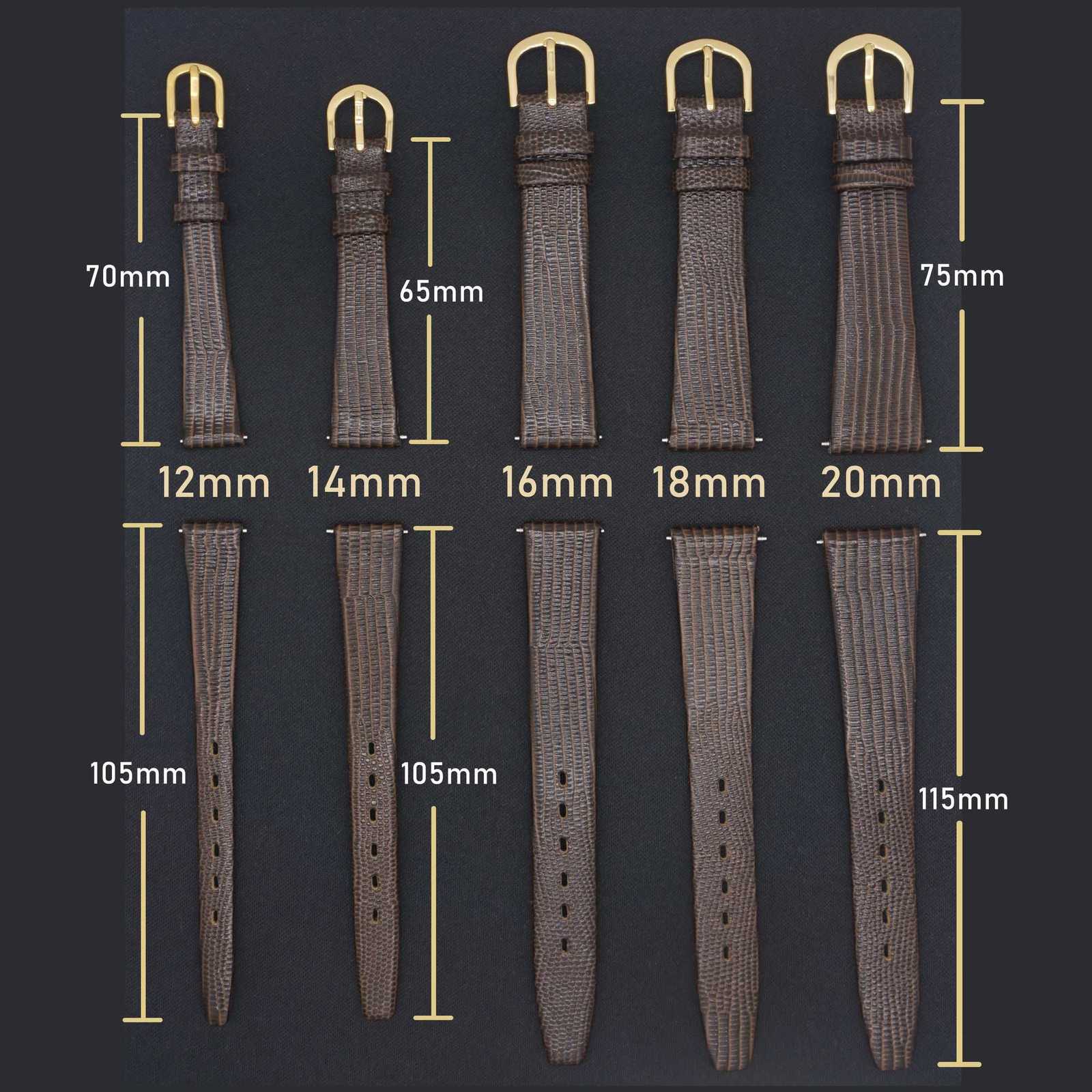 12mm 14mm 16mm 17mm 18mm 19mm 20mm 21mm Vintage Watch Strap Lizard Embossed Genuine Leather Thin and Soft Watch Band W250811