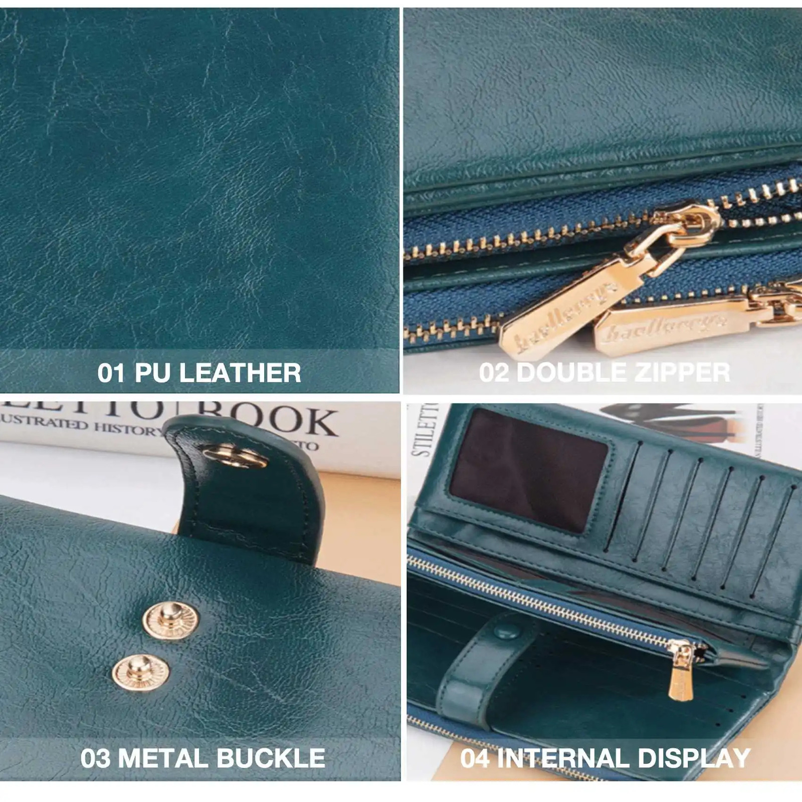 Oil Wax Leather Womens Long Wallet With Double Zipper Buckle Large Capacity Clutch Bag MultiCard Holder 250811