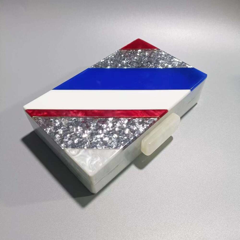 Women's New Acrylic Splicing Evening Single Shoulder Crossbody Wedding Banquet Clutch Chain Bag