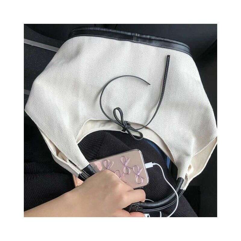 Single Shoulder Canvas For Women 2024 New Korean Version Simple Office Small Carrying Underarm Commuter Bag