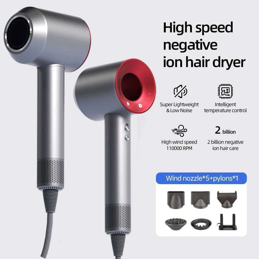 Bladeless High-Speed Hair Dryer, Negative Ions, High Power, Silent Quick Drying, Portable, Suitable For Home And Travel High Quality