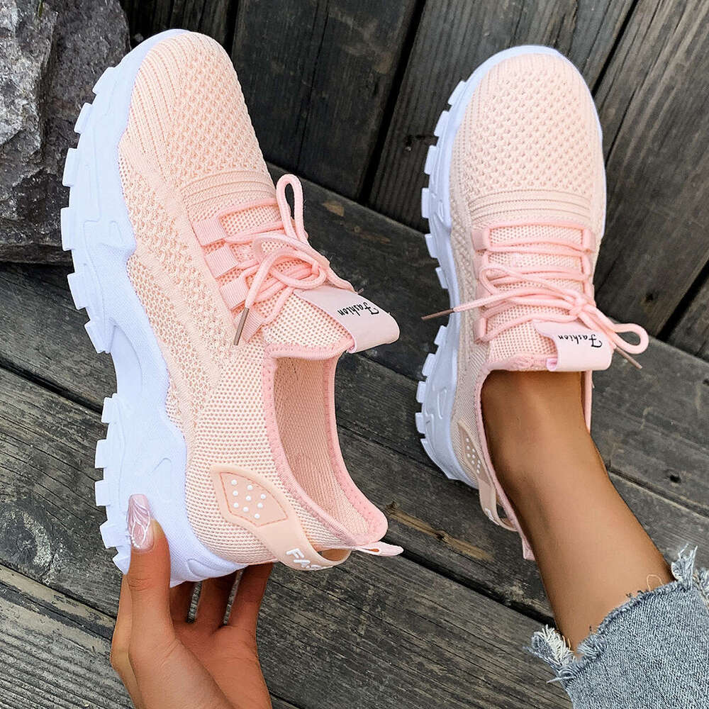 Women's Spring Fashion New Running Mesh Breathable Thick Designer Shoe Sole Korean Style Sports Shoes