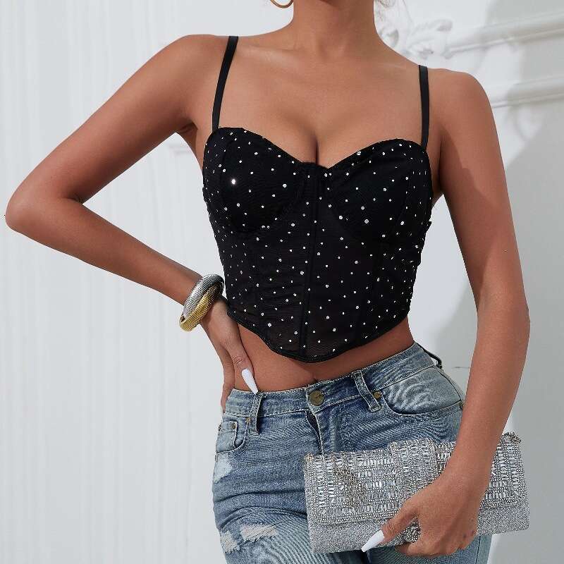 Fashion New Sequin Slim Fit Chest Support Street Style Camisole
