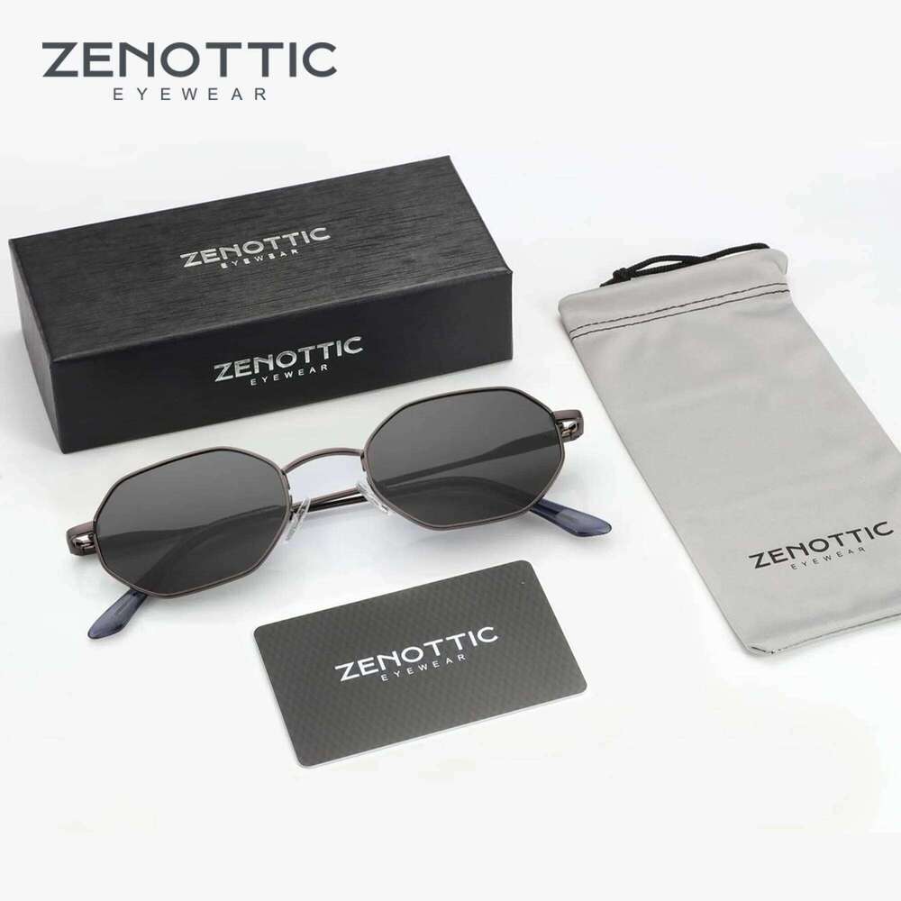 ZENOTTIC Retro Small Polygon Polarized Sunglasses Women Metal Sun Glasses Men Anti-Glare UV400 Goggles Driving Eyewear