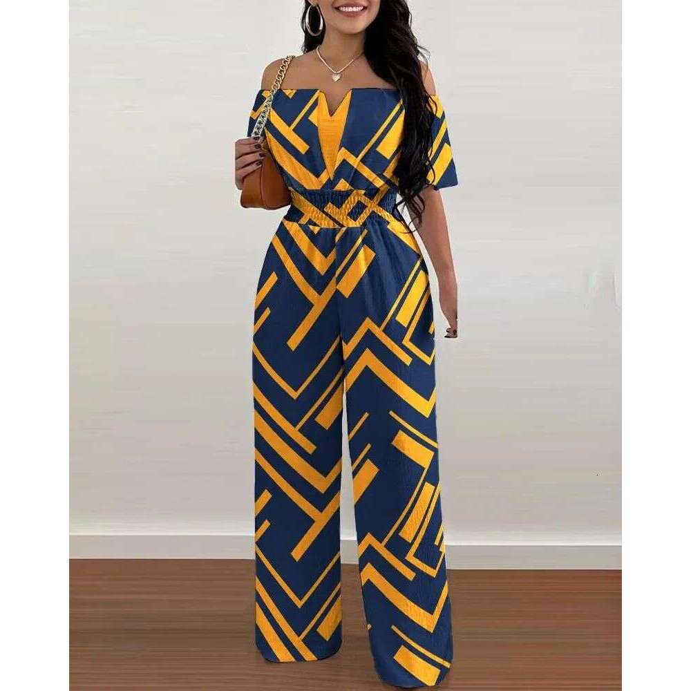 Women's Printed Off-The-Shoulder And Waist Romper