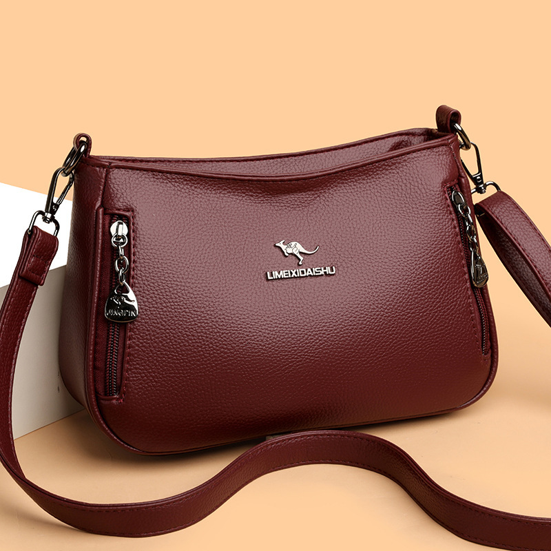 2025 New Trendy Simple Commuter Soft Leather Women's for Middle-aged Moms, Large Capacity Single Shoulder Crossbody Bag ddmymoon