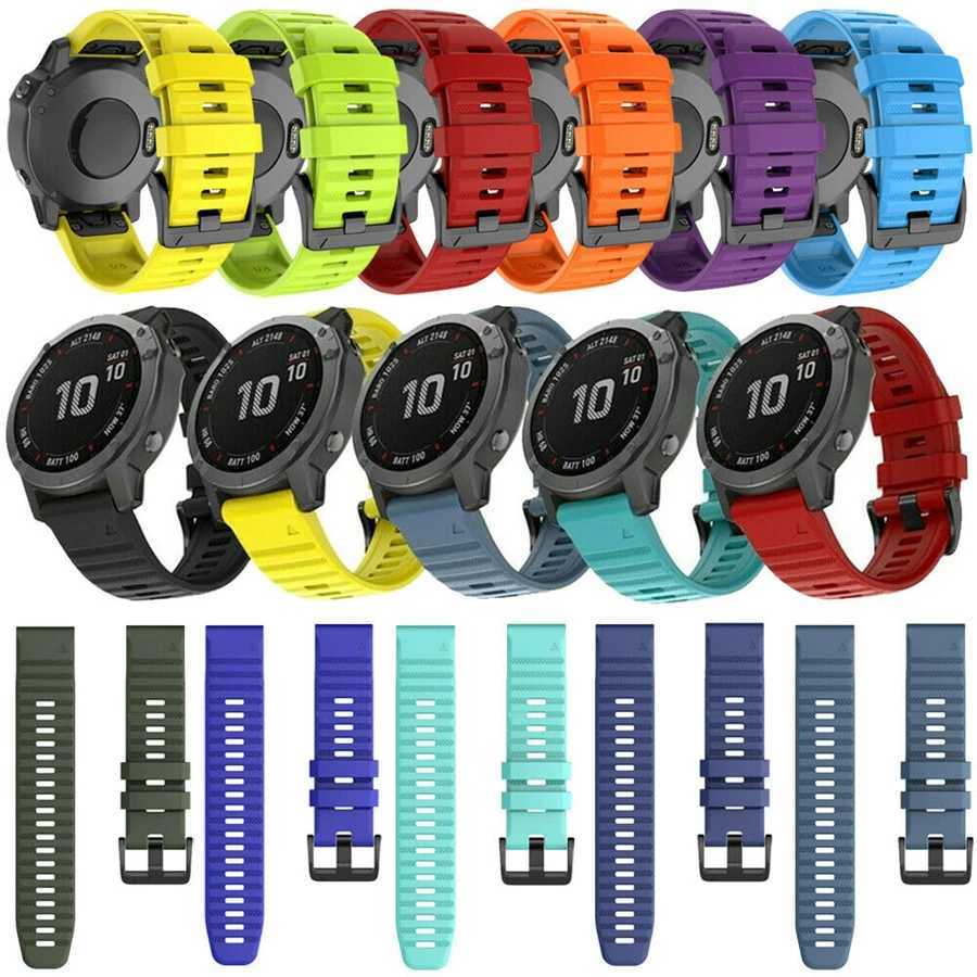 26mm 22mm QuickFit Watch Strap for Garmin Fenix 7X 7 Pro Sapphire Solar Silicone Watchband Fenix 8 E 6X 6 Pro 5X 5 Plus Bracelet W250811