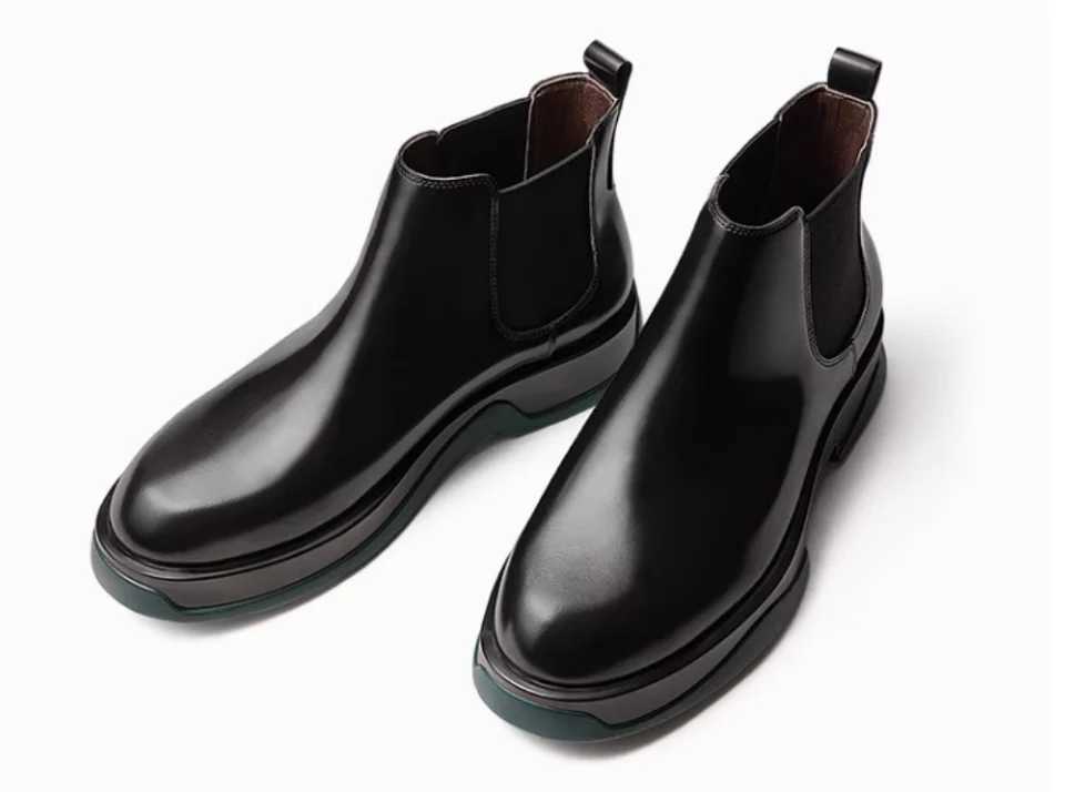 New Mens Martin Boots Mens Genuine Leather High-top Leather Shoes Thick-soled Chelsea Boots Trendy British Boots W250811