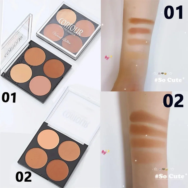 4 Colors Professional Highlighter Contour Palette 3D Matte Face Bronzer Makeup Set for Enhanced Facial Features 250811