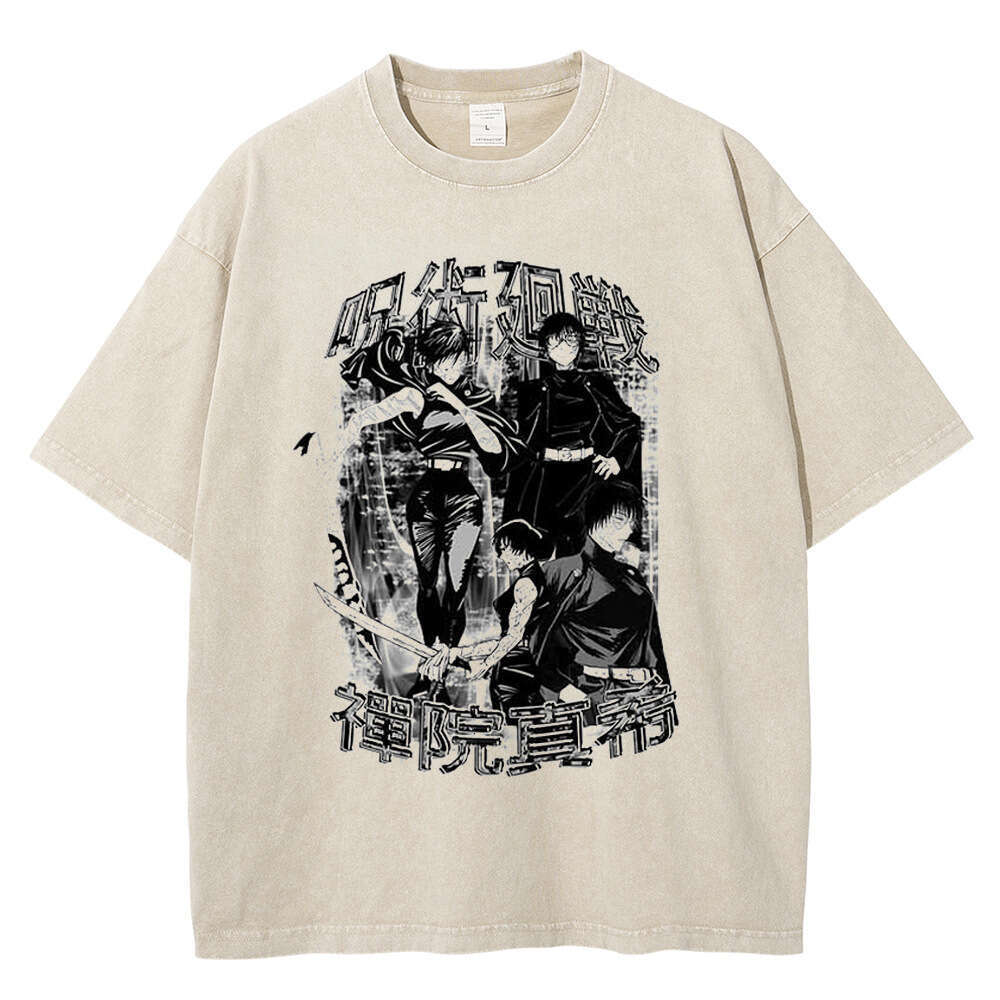 Anime Jujutsu Kaisen Fushiguro Toji Graphic Unisex Y2k T-Shirt Manga Washed