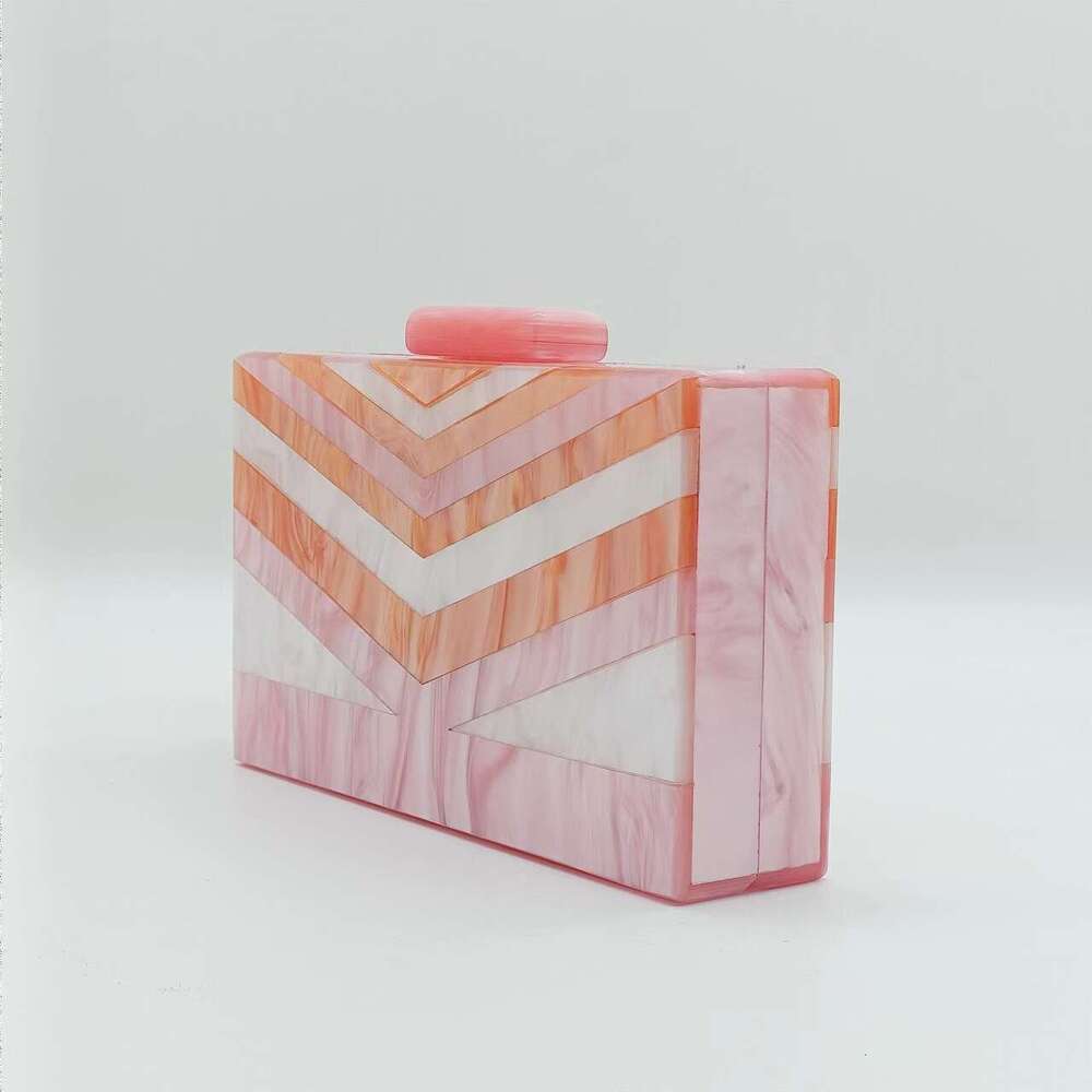 2022 Summer Evening Patchwork Trendy Acrylic Single Shoulder Chain Bag for Women