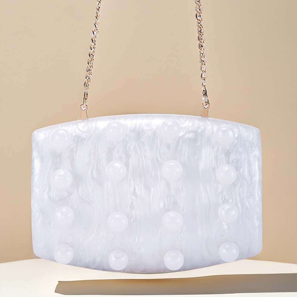 Women's New Fashion Circle Acrylic Evening Bag Single Shoulder Crossbody Party Clutch