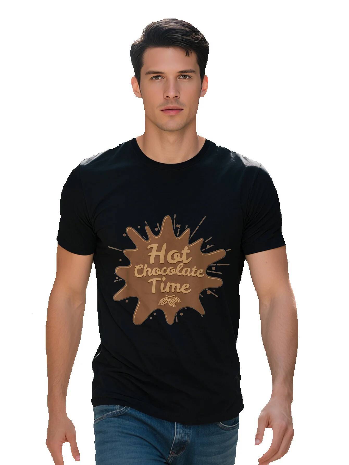 Men's T-shirt Cotton Hot Time Splash Chocolate Cocoa Gift T Shirt e0fb3 194c2