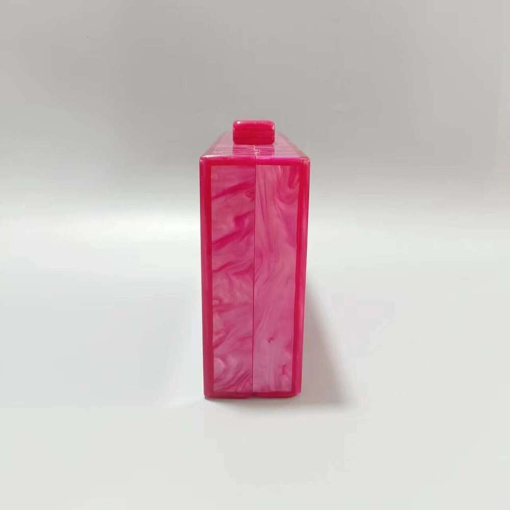 Women's New Rose Red Acrylic Handbag Fashion Wedding Evening Chain Crossbody Bag