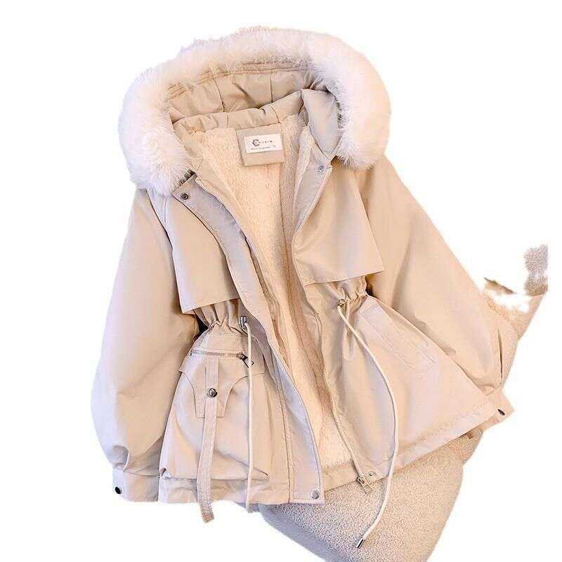 Women's Clothing Winter New Korean Style Fashion Warm Cotton Jacket Thickened Plus Veet Large Size Warm Coat