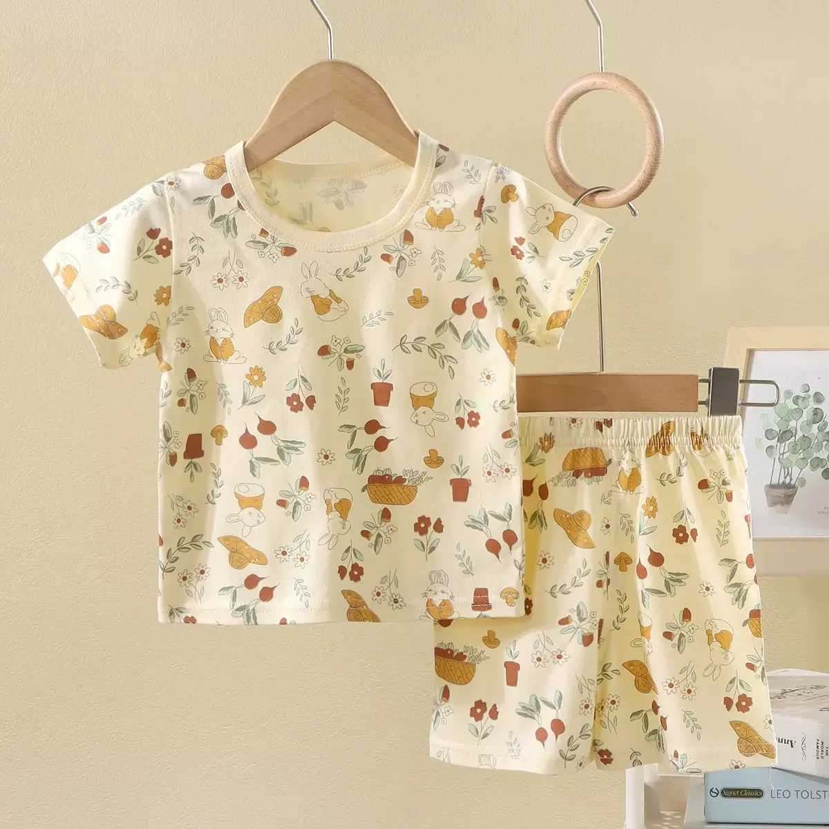 1Set Summer Boy Girl Cotton Leisure Set Children Short Sleeve Shorts Set Kid Print Clothes Baby Tee+Short Pant Suit Z250811