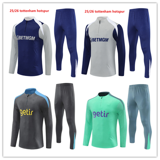 2025 2026 spures tracksuits football training suit 25 26 spures tracksuit Tottenham soccer jogging kit chandal futbol survetement foot sets men kids