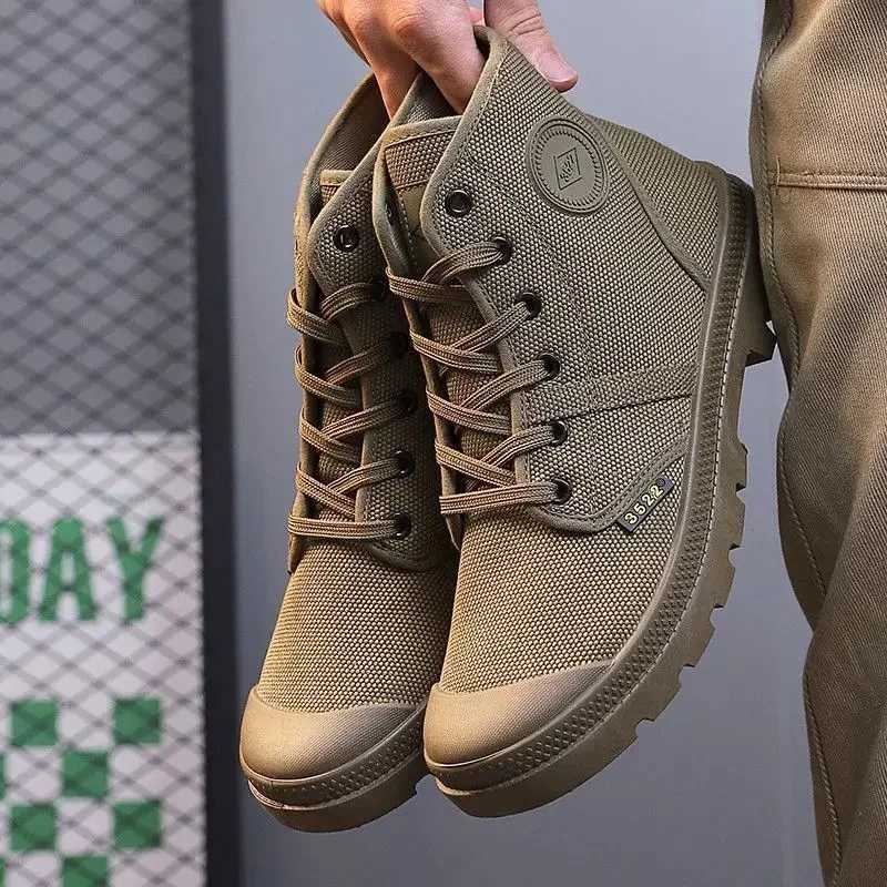 Boots for Men Ankle Retro Canvas Booties Men Shoes Short Barrel Hot Selling Vintage Non Slip Footwear Offers Cheap Fashion New W250811