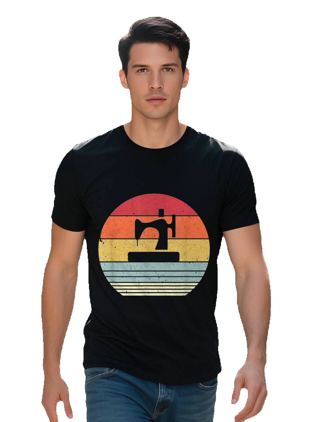 Sewing Hine Shirt Retro Style T-Shirt Cotton G 10147