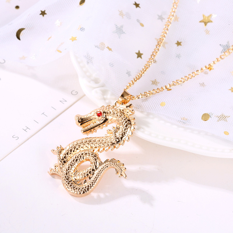 Hot Selling Fashion Creative Chinese Style Jewelry Ethnic Zoc Dragon Sparkling Necklace