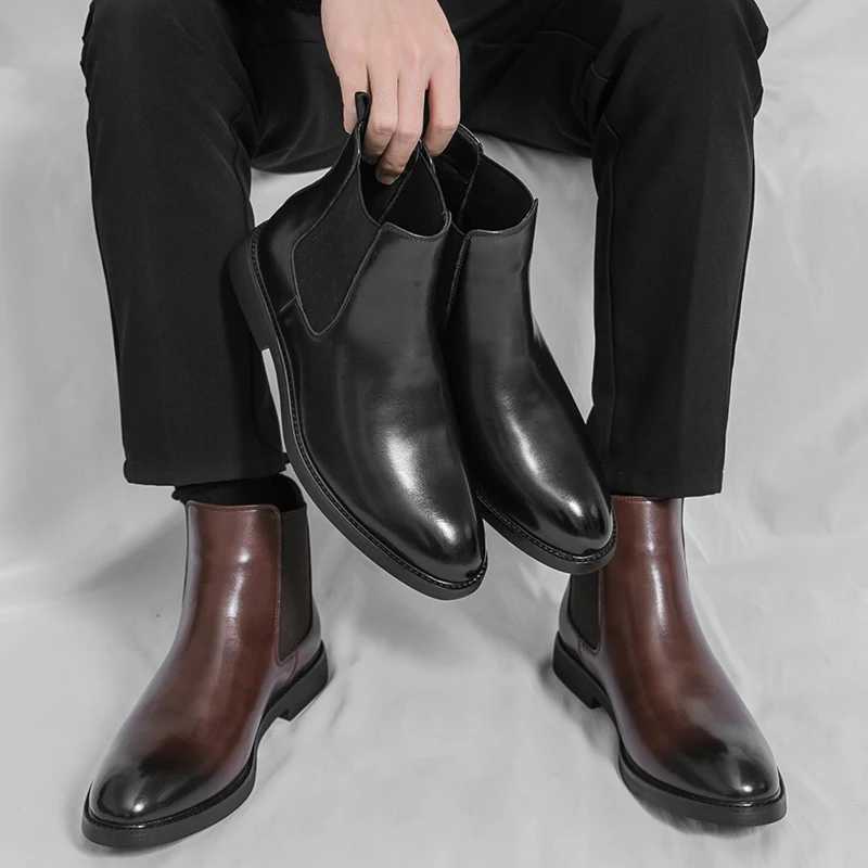 Winter Classic Men Fashion Ankle Boots American Casual Comfortable Business Brand Chelsea Boots Training Boots 38-46 Men Boots W250811