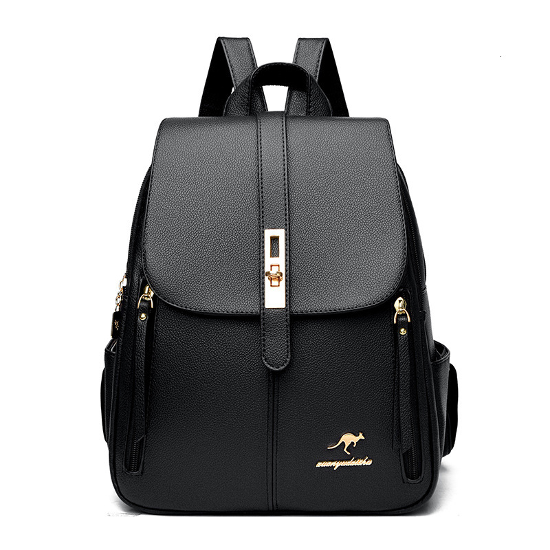 Simple for Women 2025 New Fashion Versatile Large Capacity Soft Leather Student School Bag Outdoor Travel Backpack ddmymoon