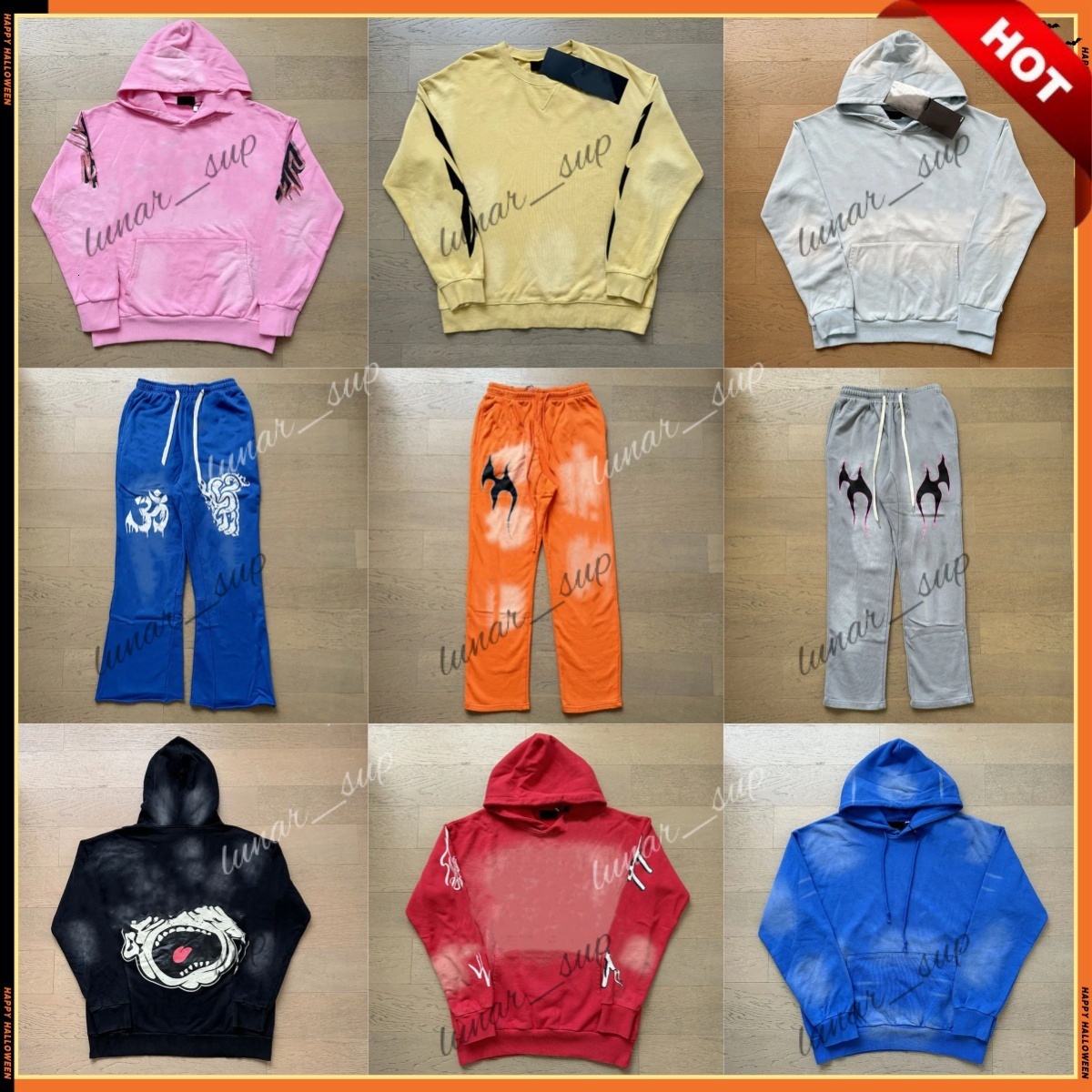 Helled Hoodie Designer Hoodie For Man Pant Tracksuit Trend Fashion Hip Hop Street Hooded Sweatshirt Long Sleeve Pullover Womens Washed Sweatpants d06