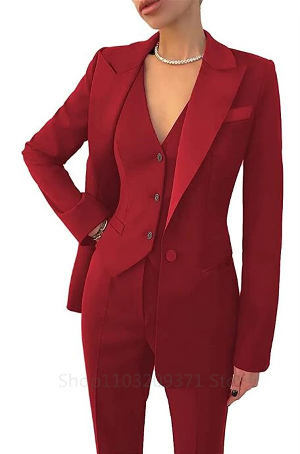 Fashion Plus Size Women Blazer 3 Pcs Elegant Long Sleeve Suit Jackets Vest and Straight Pants Female Business Outfits 250809