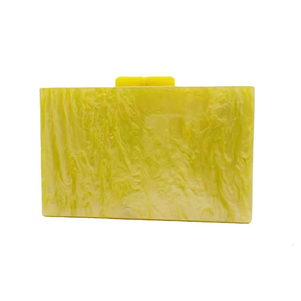 Women's New Yellow Pearlescent Acrylic Evening Bag Single Shoulder Crossbody Wedding Banquet Clutch