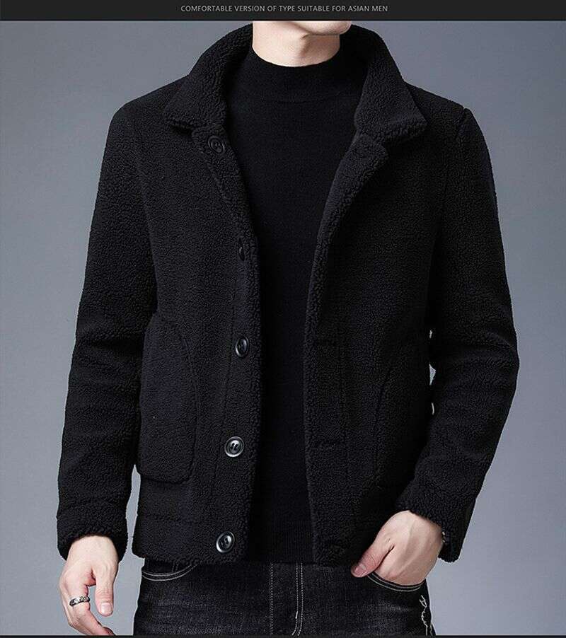 Men's Clothing New Style Fur Double Sided Sheep Shearling Thick Warm Version Of The Granular Fleece Men's Jacket