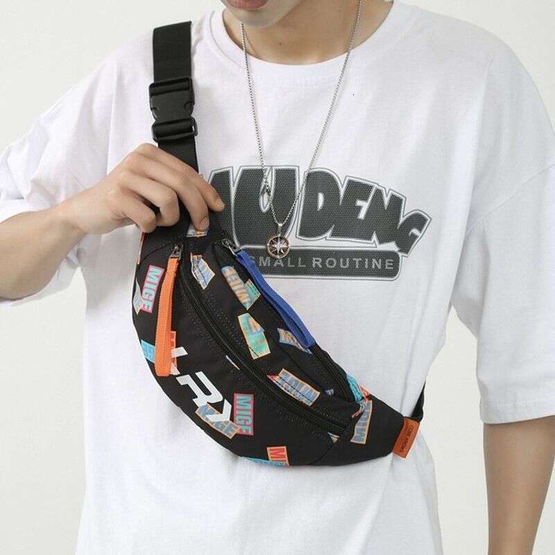 Printed Crossbody Brand Ins Backpack Fanny Pack Small Body Women's Shoulder Chest Bag Men's Fashion