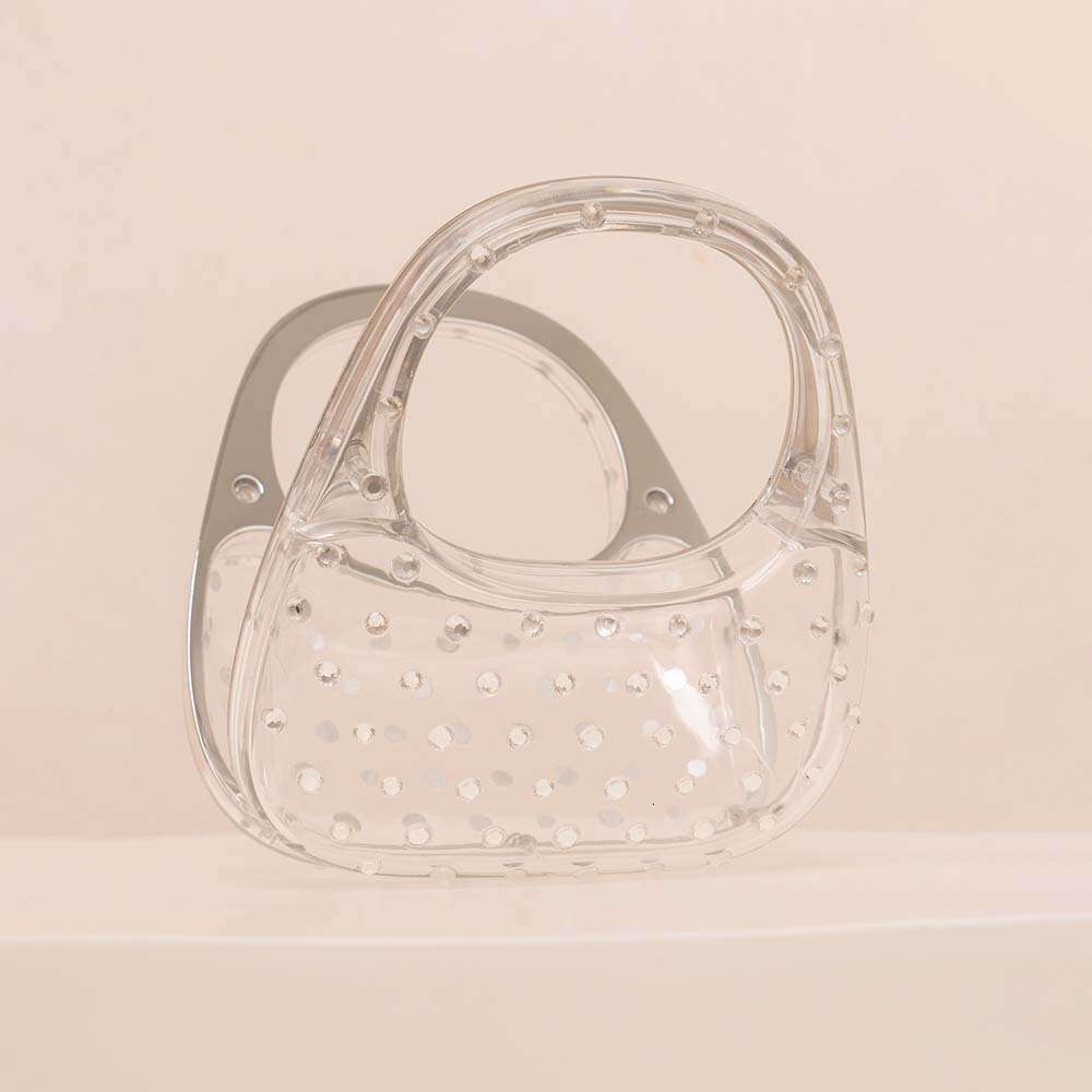 New Transparent Fashion Trend Handheld Acrylic Rhinestone Simple Evening Clutch Bag for Women