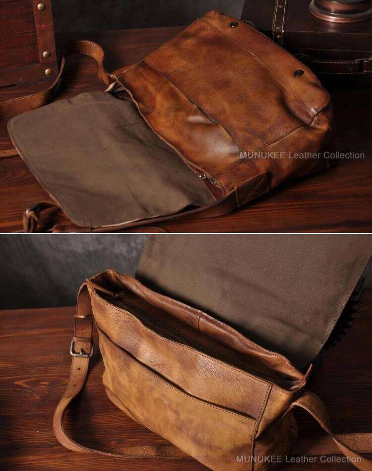 Vintage Genuine Messenger men Leather Shoulder Men Crossbody Male Sling Leisure Bag Tote Handbag Brown Grey