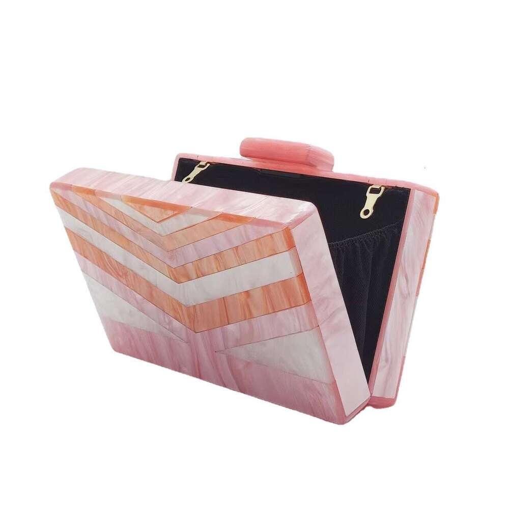 2022 Summer Evening Patchwork Trendy Acrylic Single Shoulder Chain Bag for Women