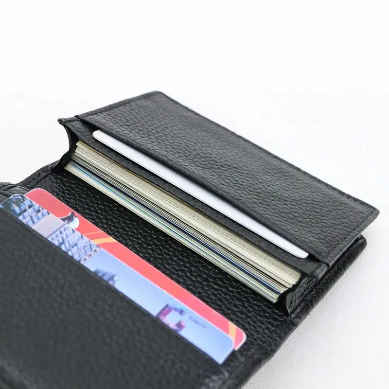 Genuine Leather Business Card Holder Name Case Credit Wallet for Men Women 250811