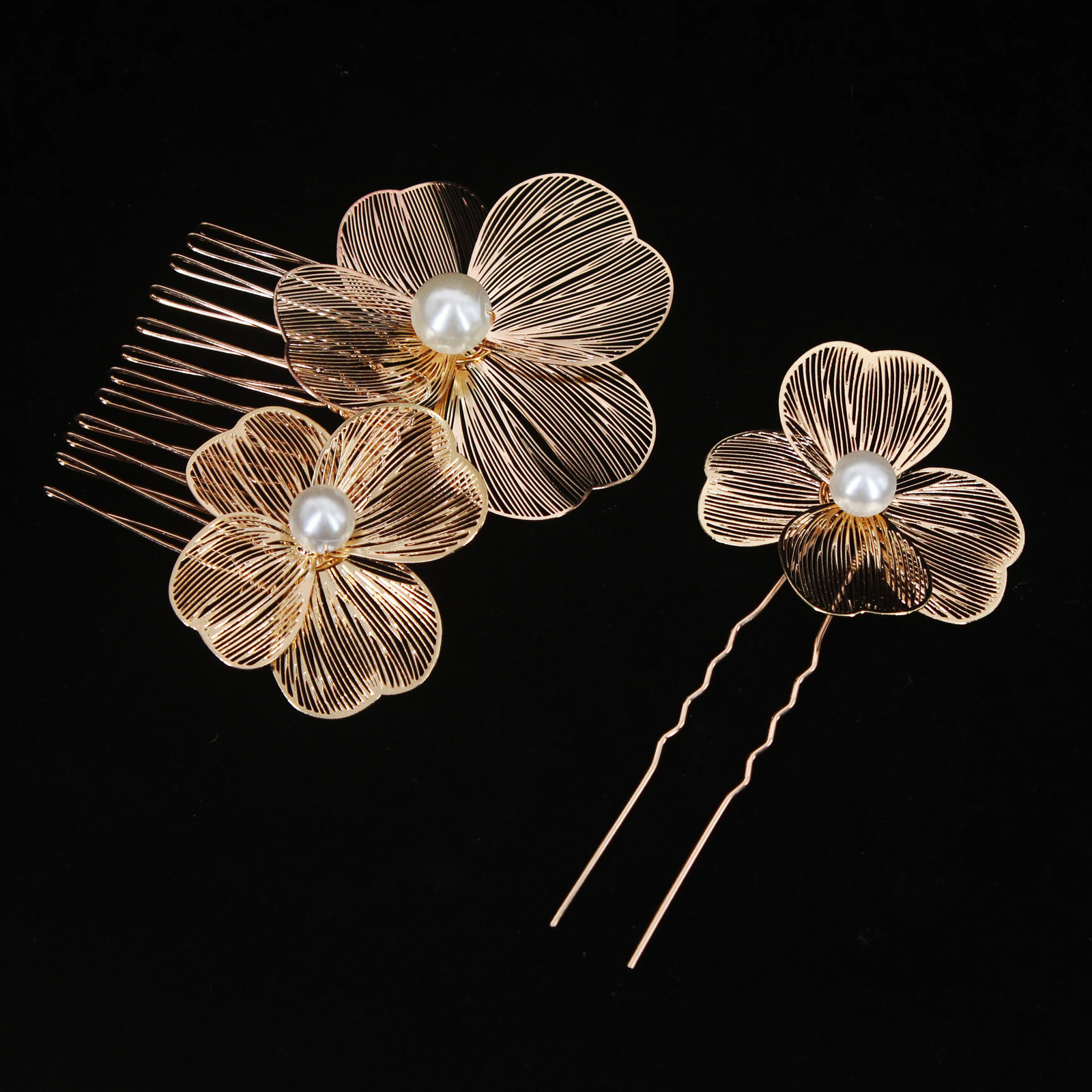 2PCS Bridal Headdress Handmade Flower Pearl Hair Comb Pins Wedding Styling Jewelry Fashion Insert Accessories Gifts 250804