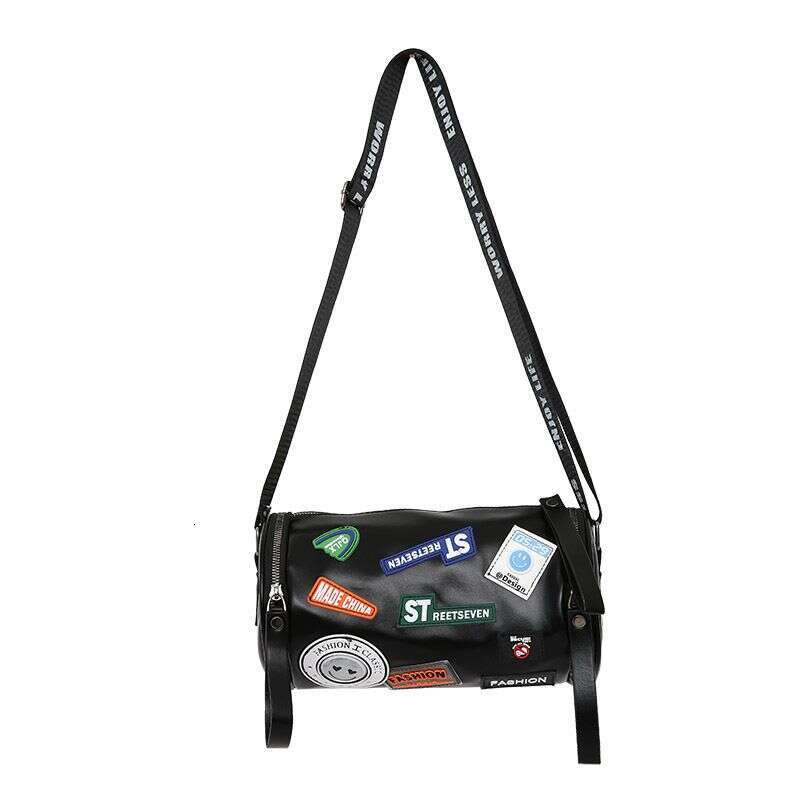 Crossbody Men New PU Women's Trendy Brand Versatile Bucket Letter Emblem Cylinder Shoulder Bag For Women