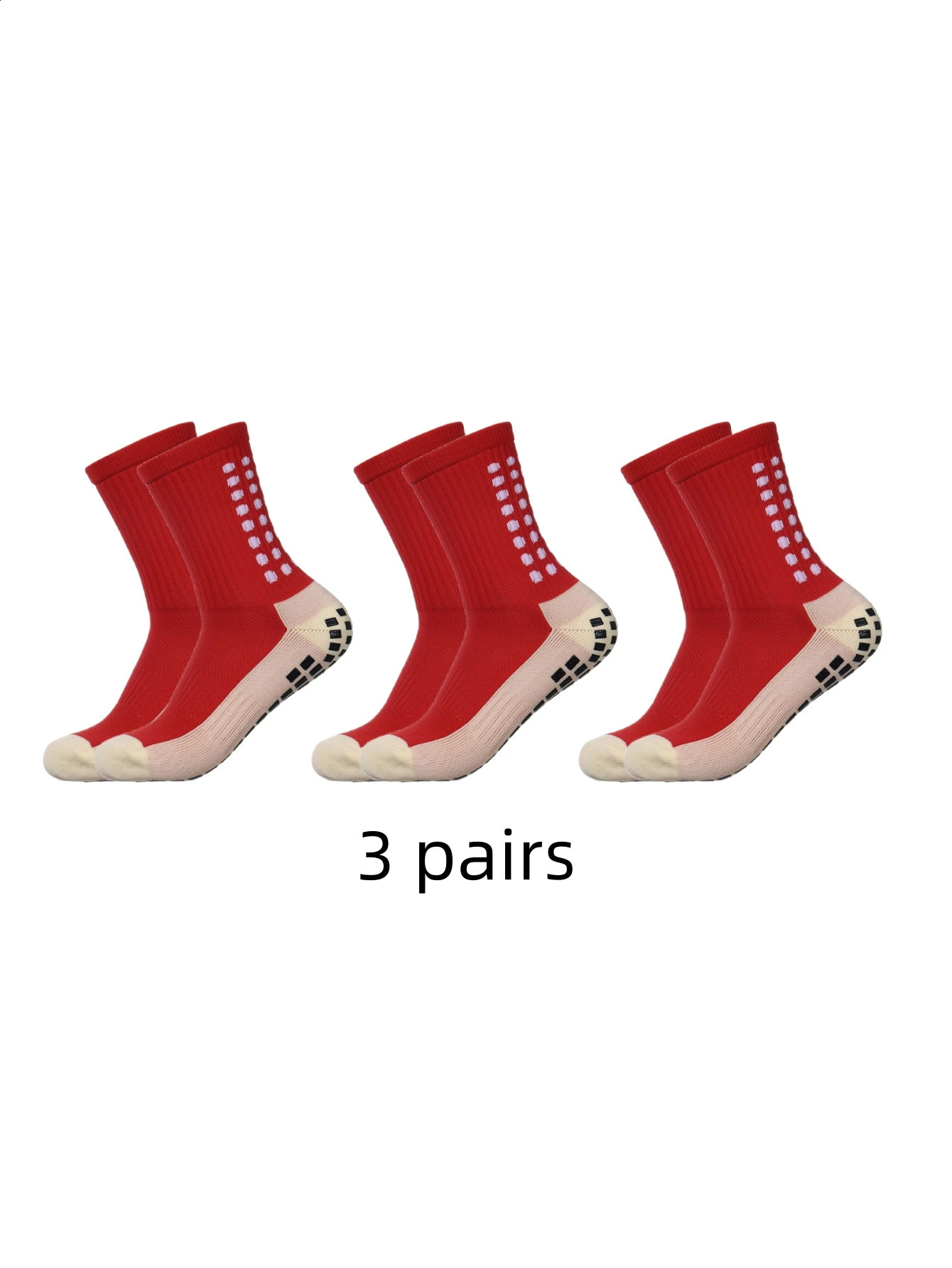 3 pairs of mid length childrens sports football socks with anti slip to absorb sweat 3338 250805