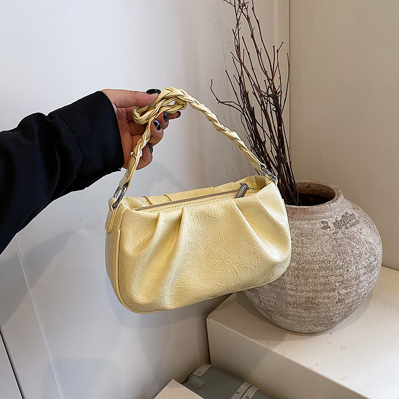 Pleated Cloud Underarm Fashion Versatile Single Shoulder Crossbody 2025 Summer New Women's Niche Handheld Small Square Bag ddmymoon