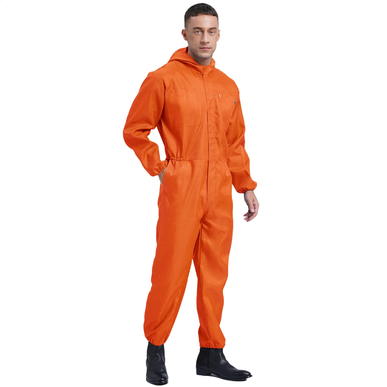 Coveralls for Men Big Pockets Overalls Jumpsuit Dungarees Workshop Worker Dustproof Hooded Coverall Unisex Mechanic Uniform 250729