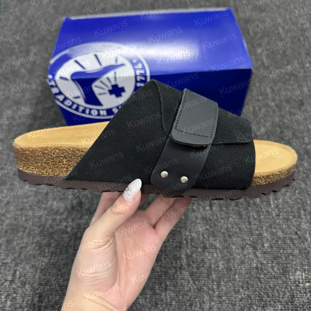 slippers Suede Sandals Clog Slipper Flat High Quality Fashion Summer Genuine Leather Slide Favourite Beach Casual Shoes Women Men Size 35-46 dh5831323