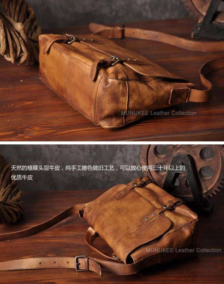 Vintage Genuine Messenger men Leather Shoulder Men Crossbody Male Sling Leisure Bag Tote Handbag Brown Grey