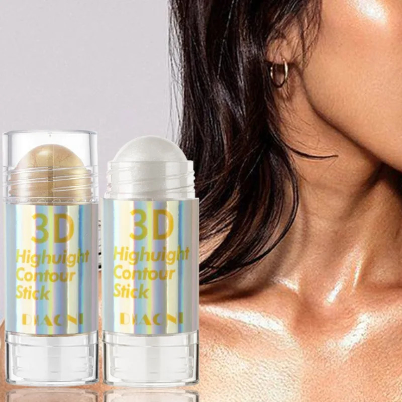 6 Colors 3D Face Brighten Highlighter Bar Cosmetic Face Contour Bronzer Shimmer Highlighter Stick Concealer Cream Makeup tool 250811