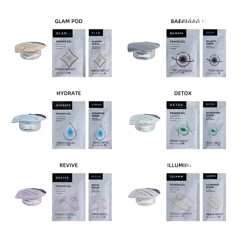 New Hydrate Detox Glam Revive CO2 Small Bubble Machine Consumables Kits Serum Oxygen Pods For Oxygen Jet Peel Device