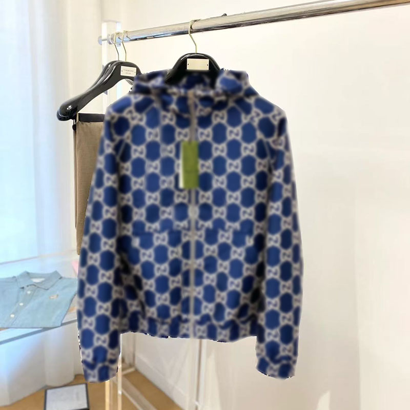 25SS Designer Autumn New Fashionable Versatile Casual High Quality Letter Full Print Loose Hooded Women's Jacket S-L
