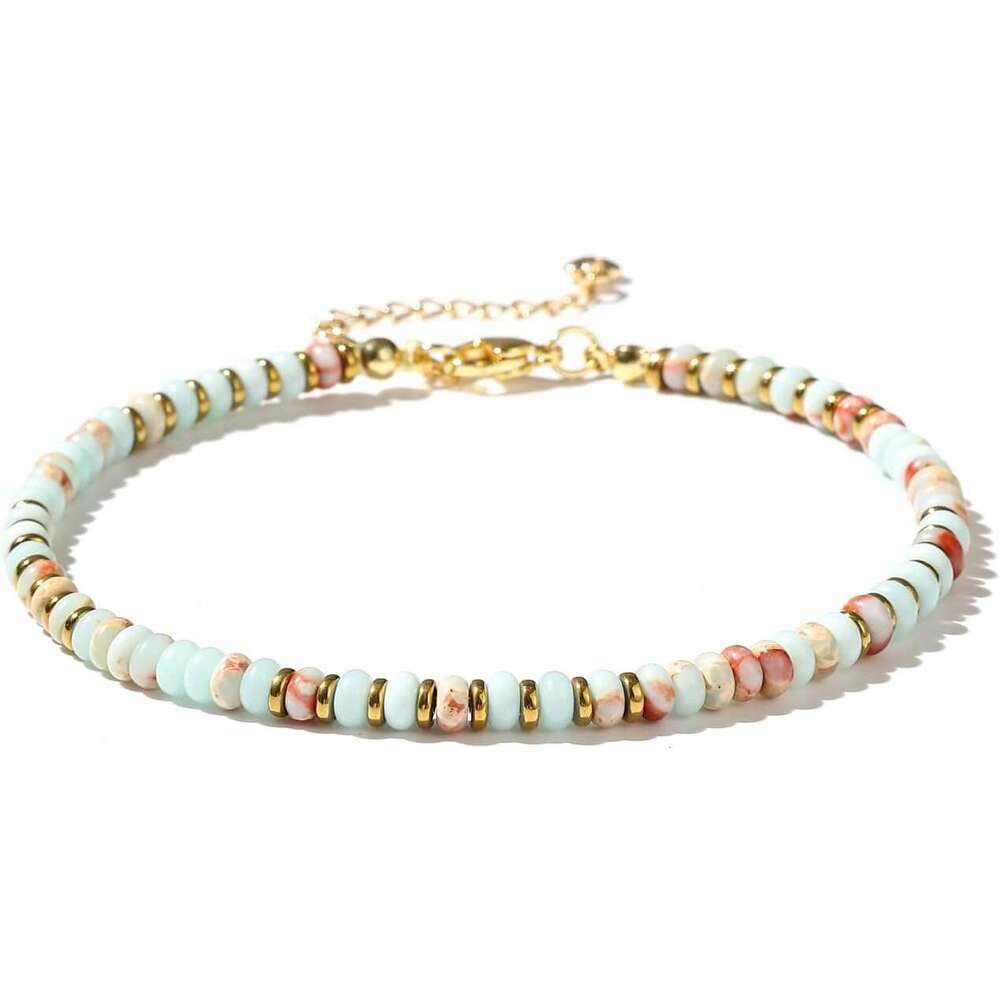 Stone Beaded Anklets Women Handmade Beach Boho Beads Ankle Bracelet Jewelry Birthday Party Gift for Her