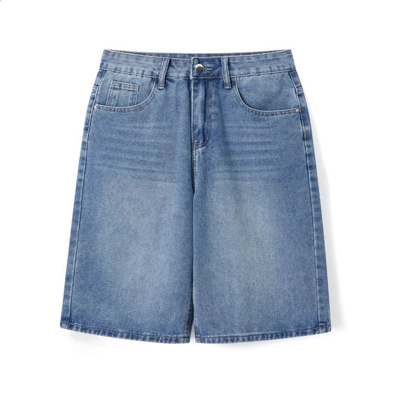 Baggy Jeans Shorts for Men Casual Loose Fit Wide Leg Denim Jorts Y2K Vintage Hip Hop Skateboard Long Male Streetwear 250729