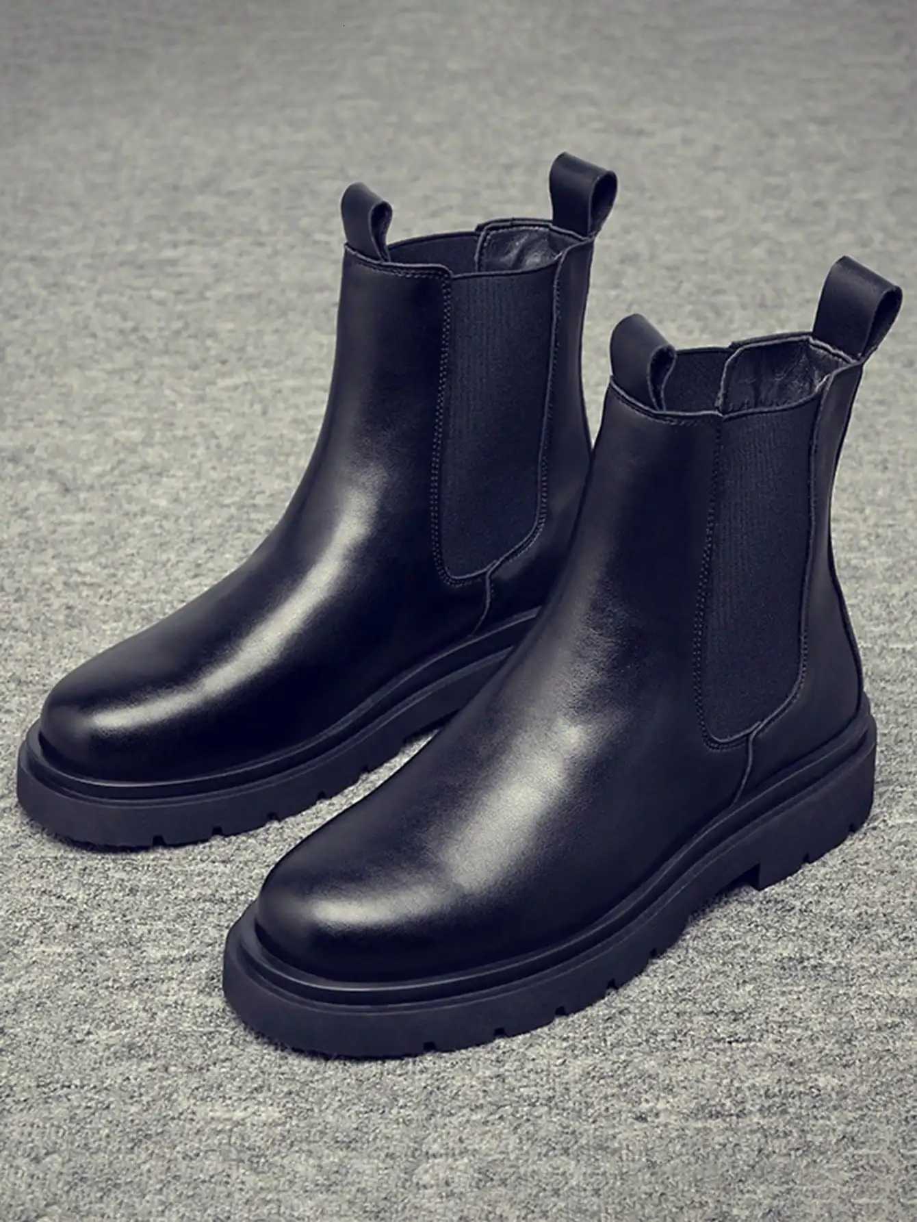 Mens Double Elastic Chelsea Boots W250811